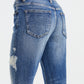 BAYEAS Full Size High Waist Distressed Paint Splatter Pattern Jeans