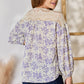 Hailey & Co Full Size Lace Detail Printed Blouse