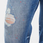 BAYEAS Full Size High Waist Distressed Paint Splatter Pattern Jeans