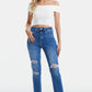 BAYEAS Full Size Distressed High Waist Mom Jeans