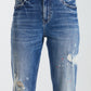 BAYEAS Full Size High Waist Distressed Paint Splatter Pattern Jeans