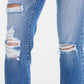 BAYEAS Full Size High Waist Distressed Cat's Whiskers Straight Jeans