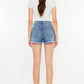 Kancan Distressed Raw Hem High Waist Denim Shorts