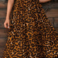 Crisscross Leopard Spaghetti Strap Dress