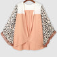 Plus Size Waffle-Knit Frill Leopard Cover Up